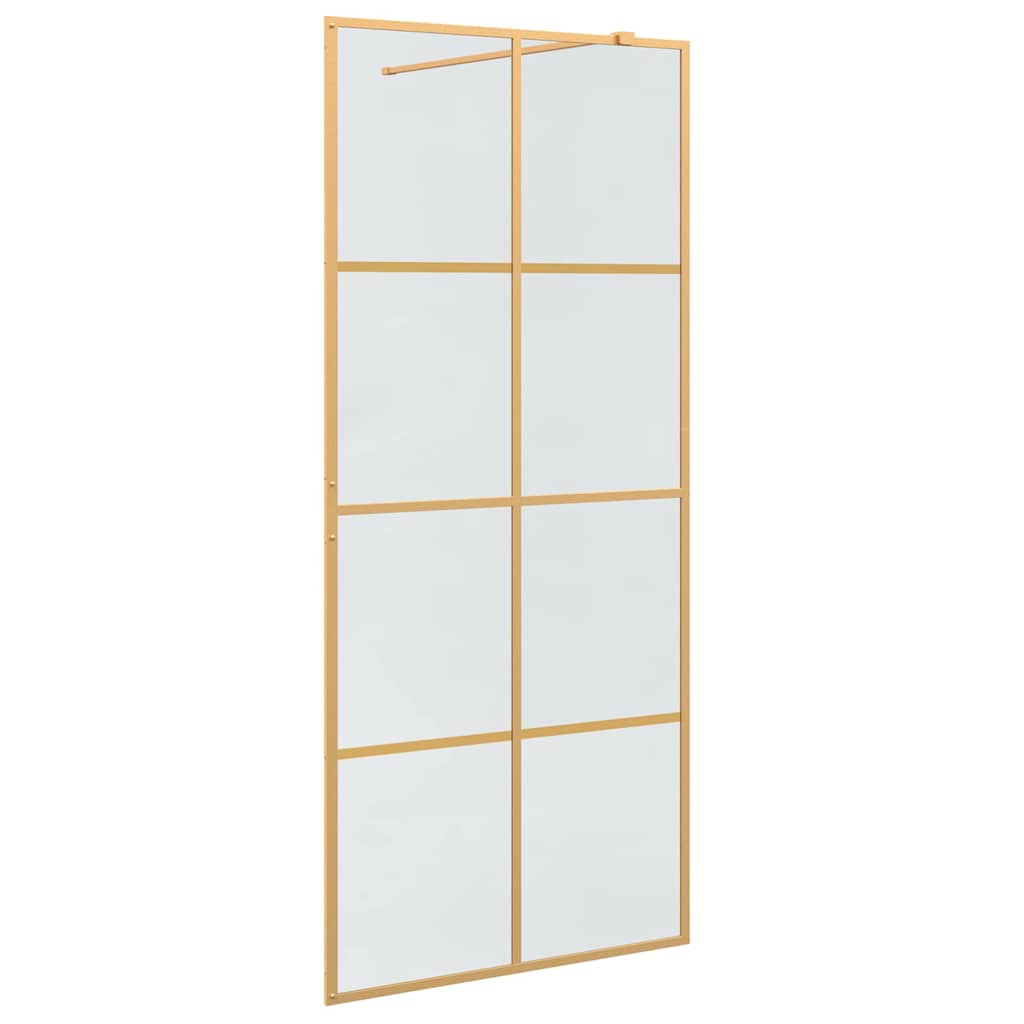 Vidaxl inloop douche wand goud 90 x 195 cm gehard glas