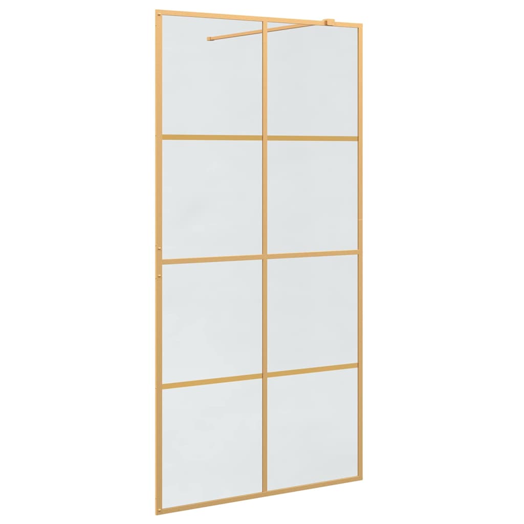 Vidaxl inloop douche wand goud 100 x 195 cm gehard glas