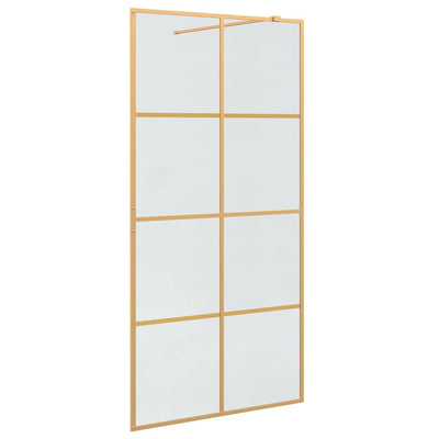 Vidaxl inloop douche wand goud 100 x 195 cm gehard glas