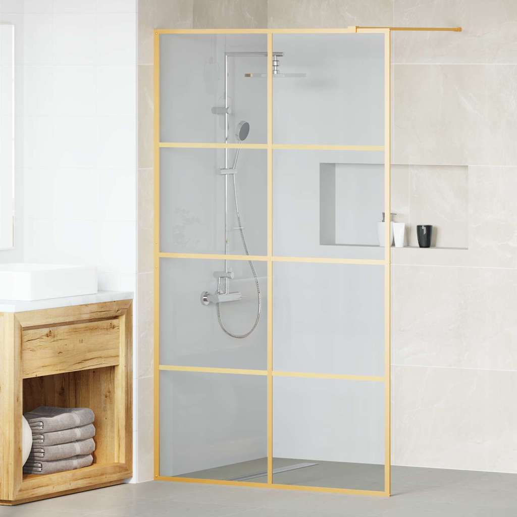 Vidaxl inloop douche wand goud 115 x 195 cm gehard glas