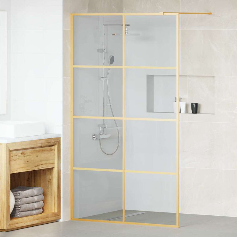 Vidaxx mampara de ducha walk-in oro 115 x 195 cm vidrio templado