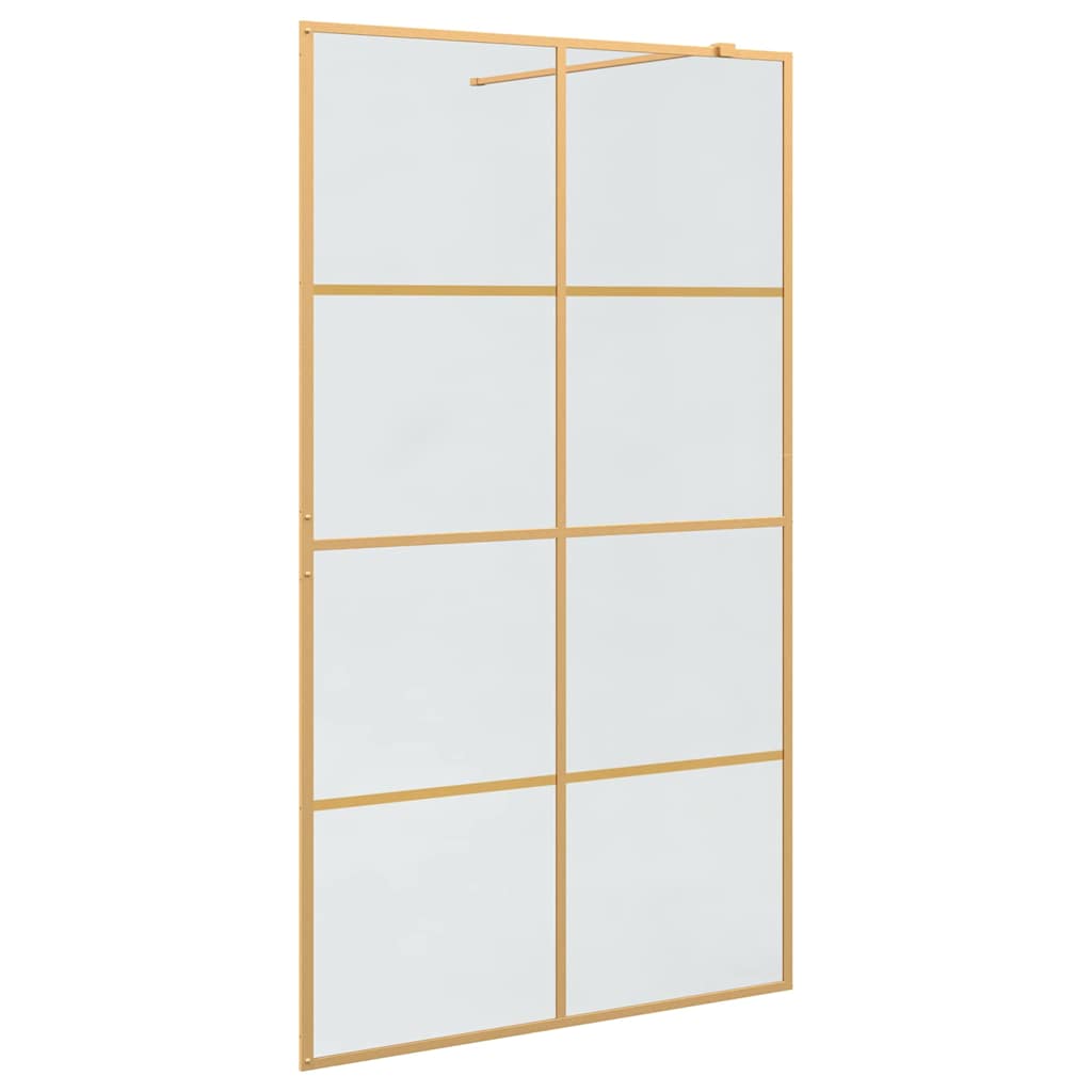 Vidaxl inloop douche wand goud 115 x 195 cm gehard glas
