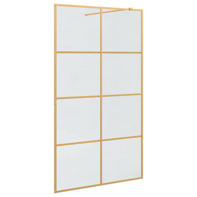 Vidaxl inloop douche wand goud 115 x 195 cm gehard glas