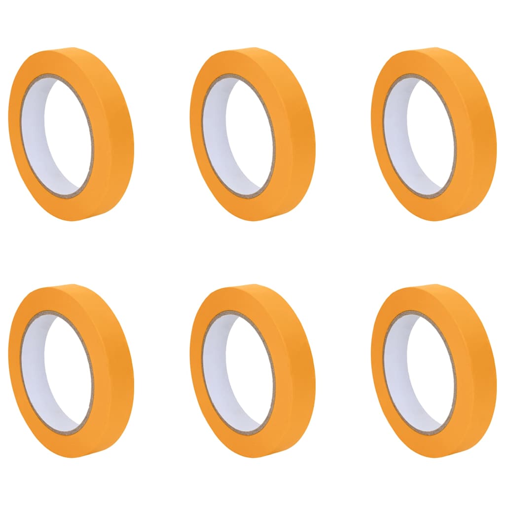 Vidaxl verf maskertapes 6 pcs geel 19mm x 50m papier