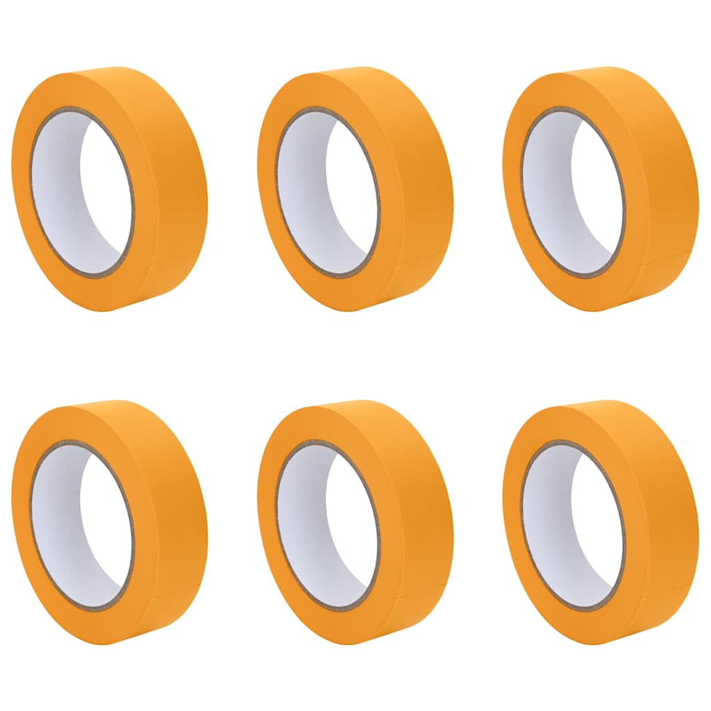 VidaXL cintas adhesivas para pintura 6 uds papel amarillo 30mm x 50m