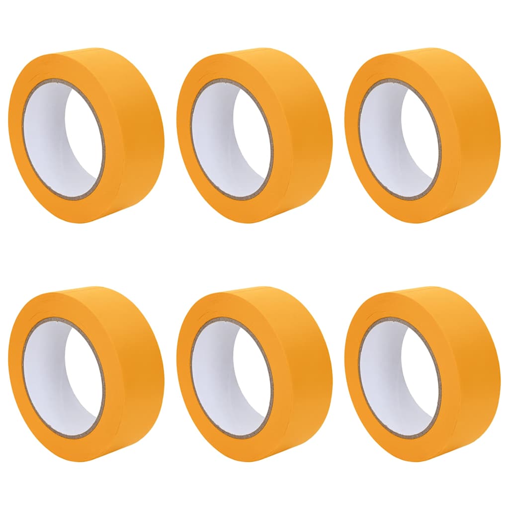 Vidaxl verf maskertapes 6 pcs geel 38mm x 50m papier