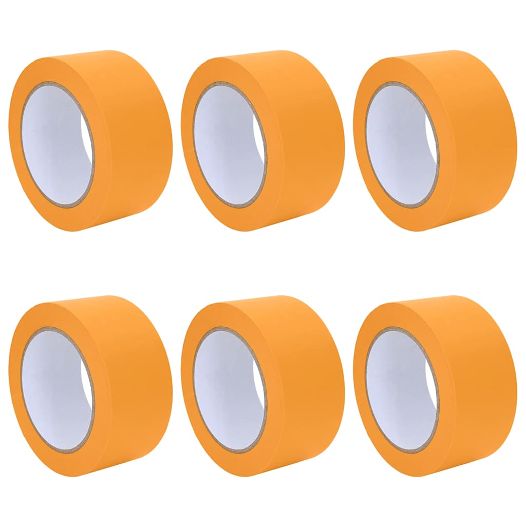 Vidaxl verf maskertapes 6 pcs geel 50mm x 50m papier