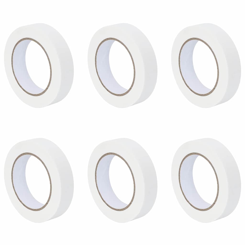 Vidaxl verf maskertapes 6 pcs wit 25mm x 50m papier
