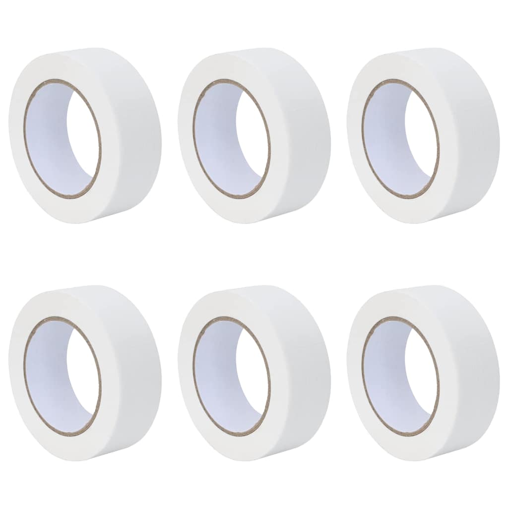Vidaxl verf maskertapes 6 pcs wit 38mm x 50m papier