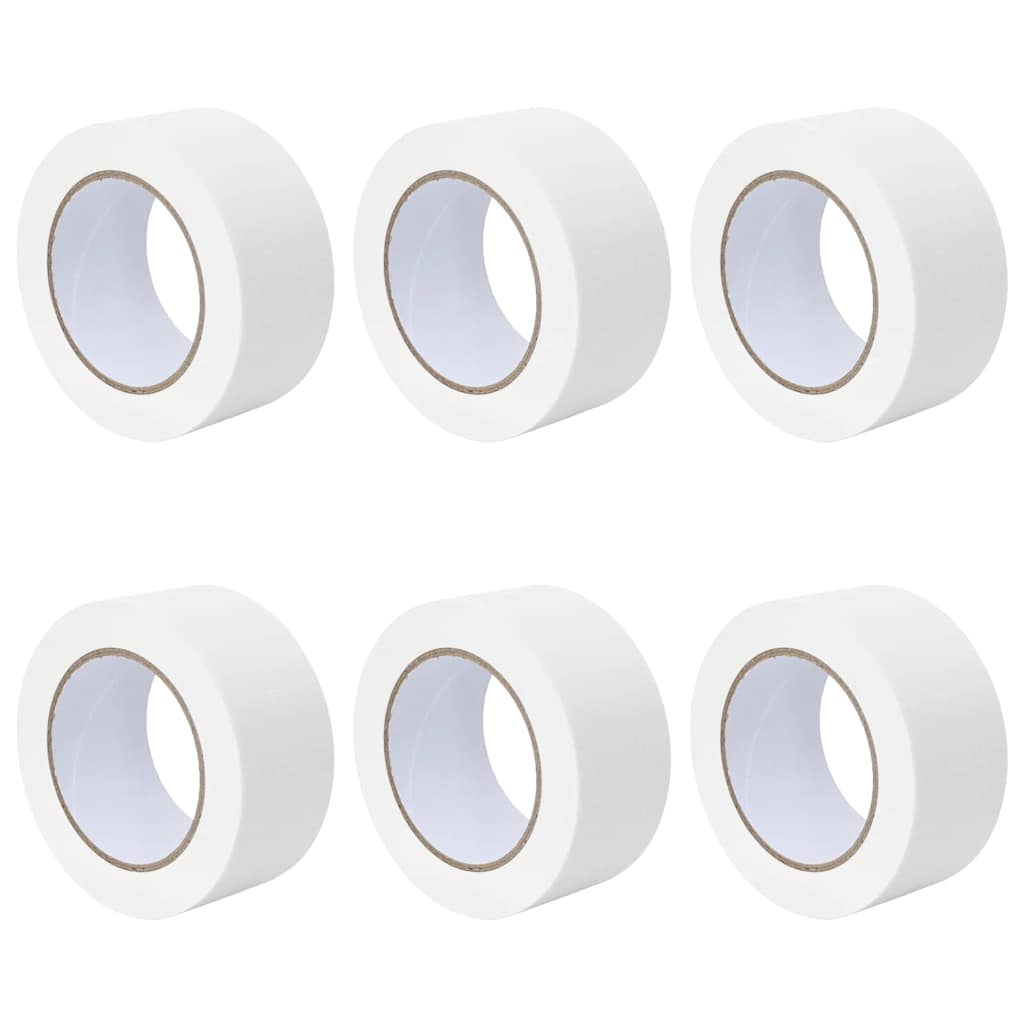 Vidaxl verf maskertapes 6 pcs wit 50mm x 50m papier