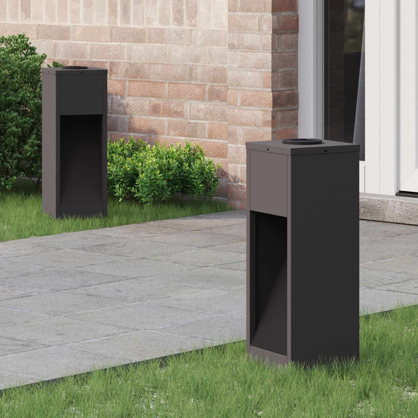 Vidaxxl iluminación solar LED para caminos 2 piezas acero laminado en frío negro