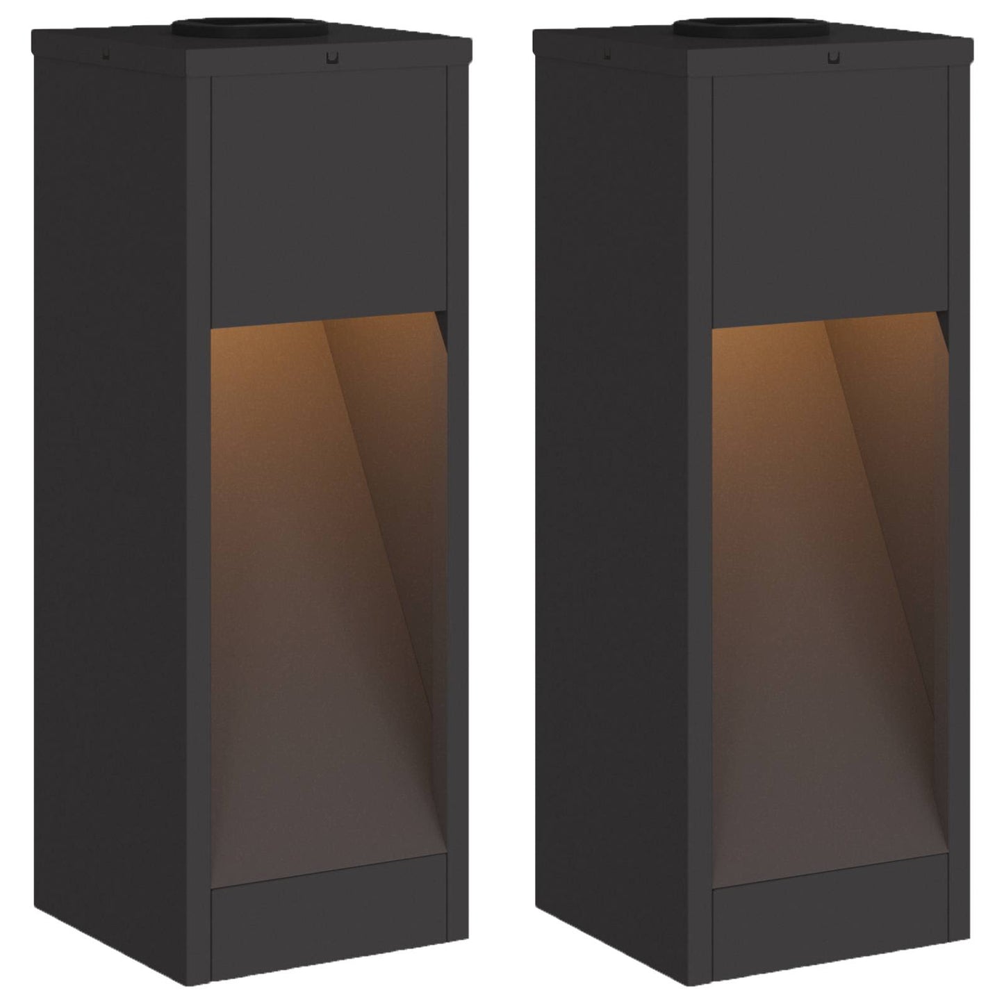 Vidaxxl iluminación solar LED para caminos 2 piezas acero laminado en frío negro