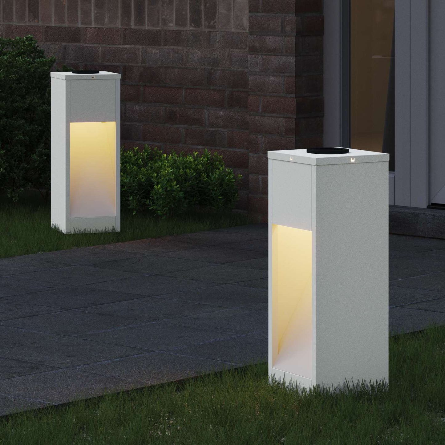Vidaxxl illuminazione stradale a LED solare 2 pezzi in acciaio laminato a freddo bianco