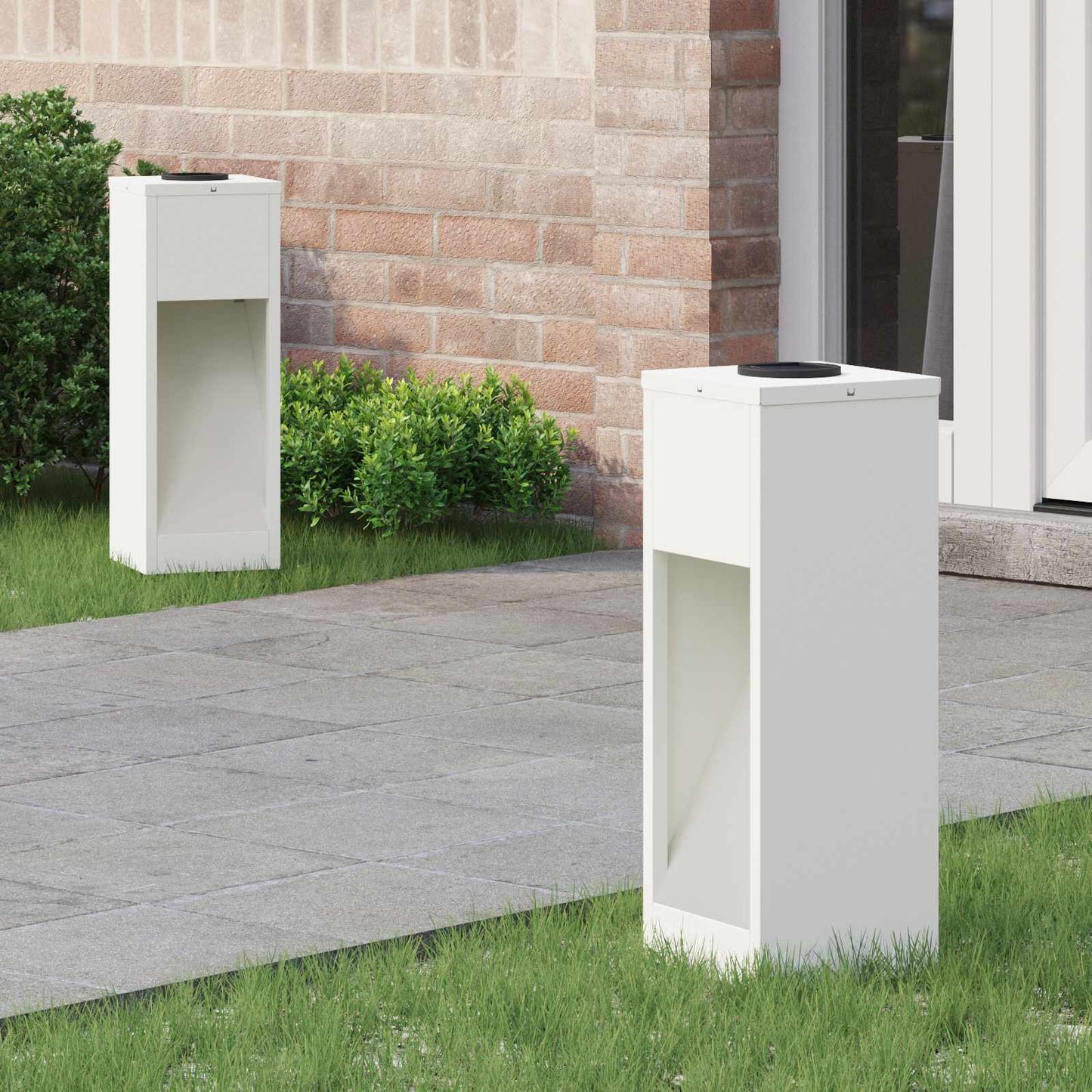 Vidaxxl illuminazione stradale a LED solare 2 pezzi in acciaio laminato a freddo bianco