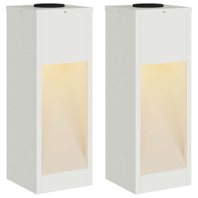 Vidaxl zonne led padverlichting 2 pcs wit koudgewalst staal