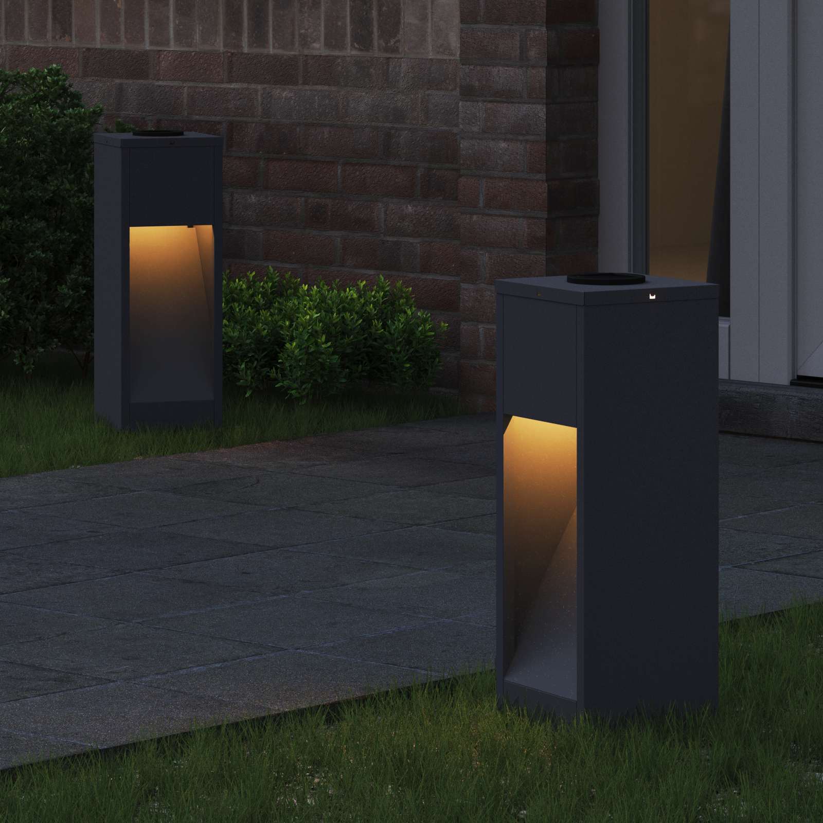 Vidaxl illuminazione solare a LED per percorsi 2 pezzi in acciaio laminato a freddo antracite