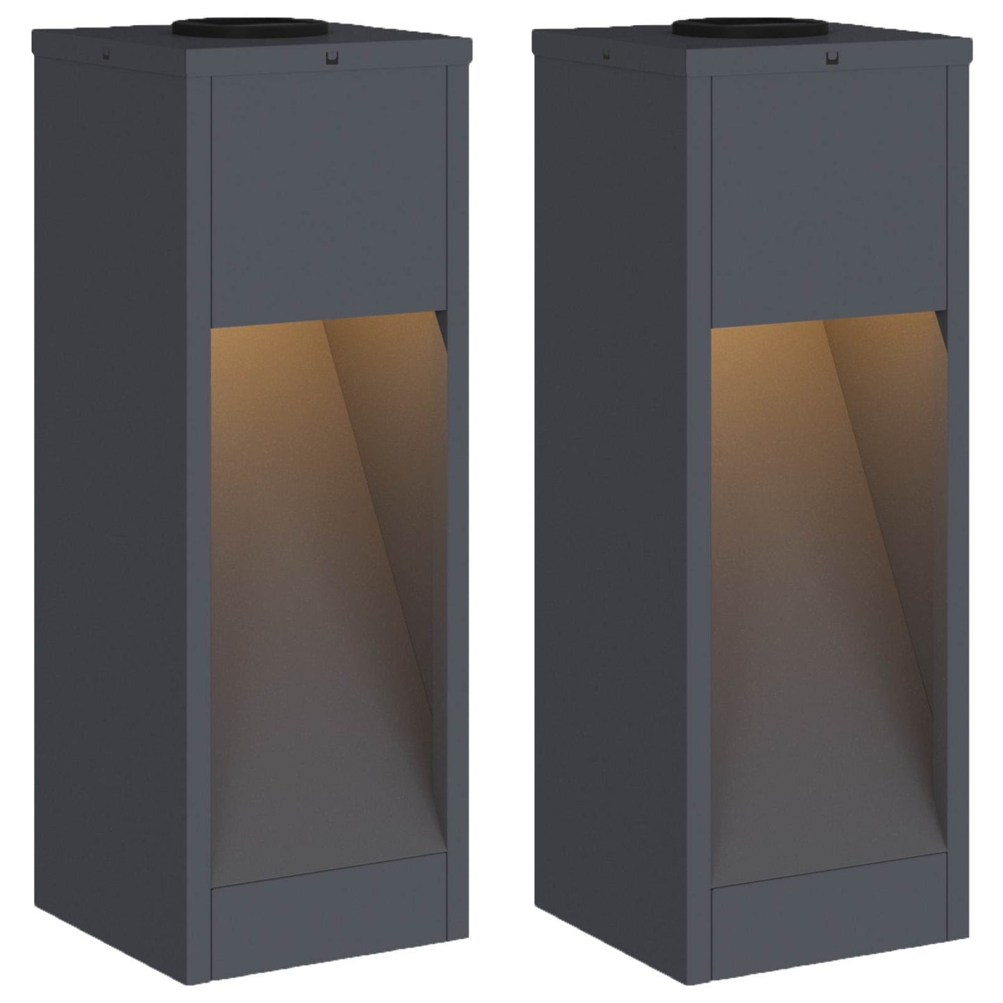 Vidaxl iluminación solar LED para caminos 2 piezas acero laminado en frío antracita
