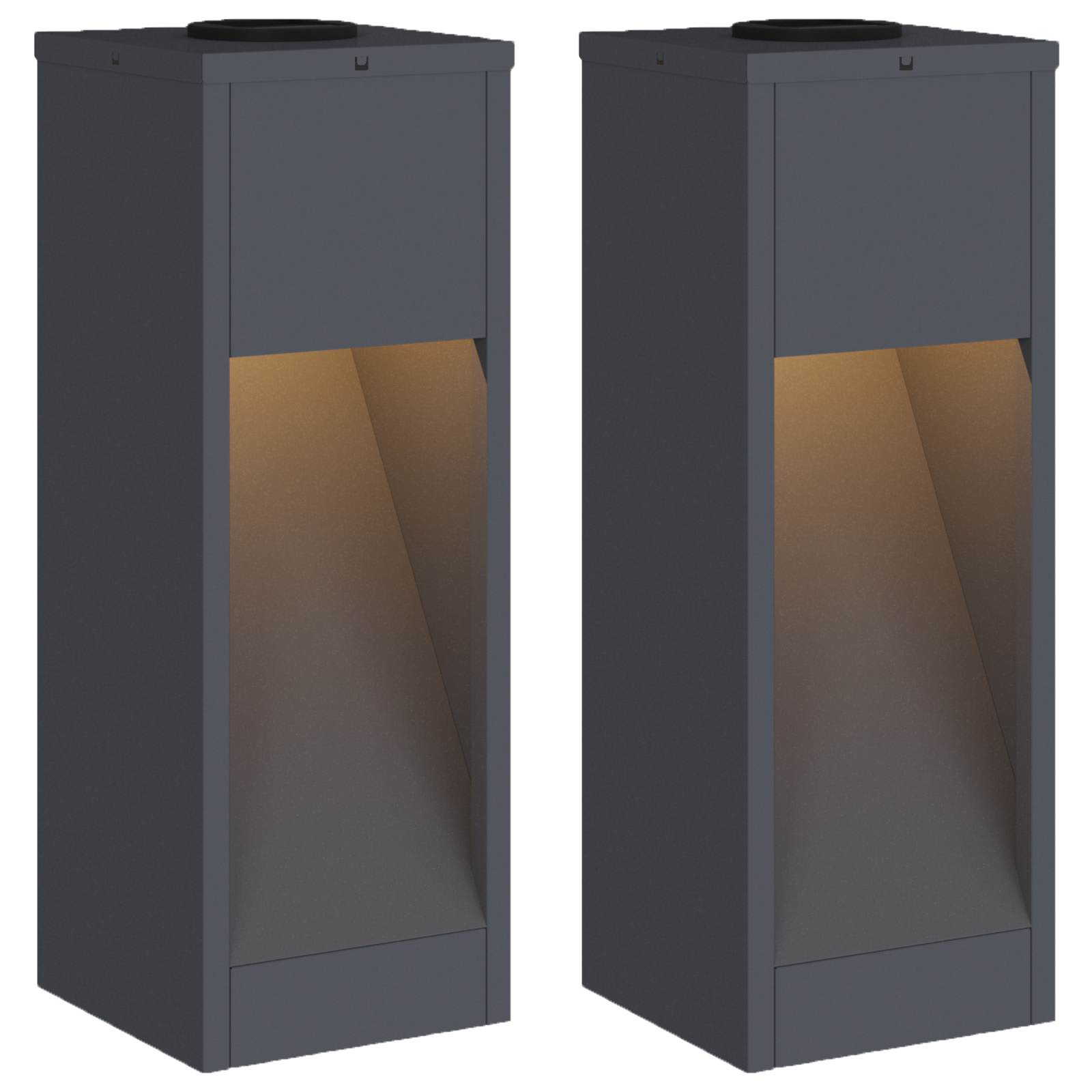 Vidaxl illuminazione solare a LED per percorsi 2 pezzi in acciaio laminato a freddo antracite