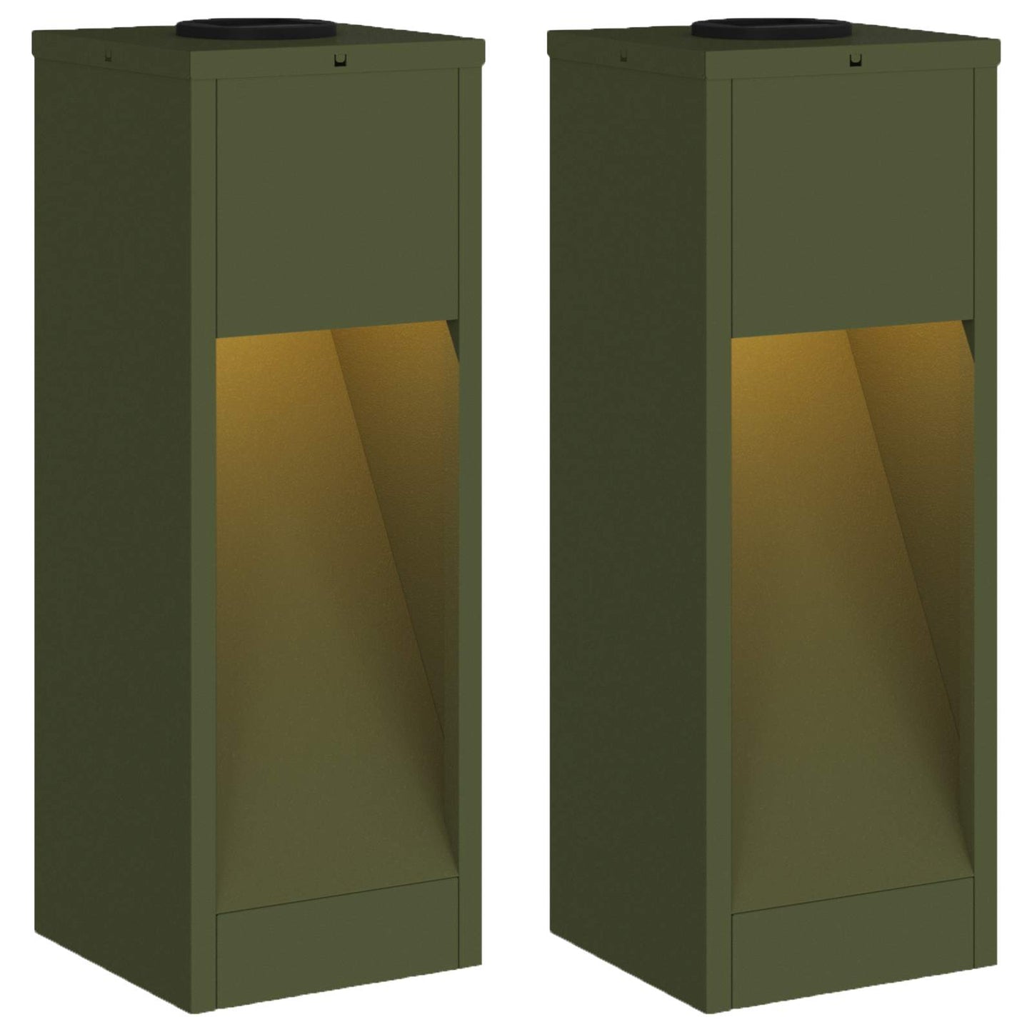Vidaxxl illuminazione stradale a LED solare 2 pezzi in acciaio laminato a freddo verde oliva