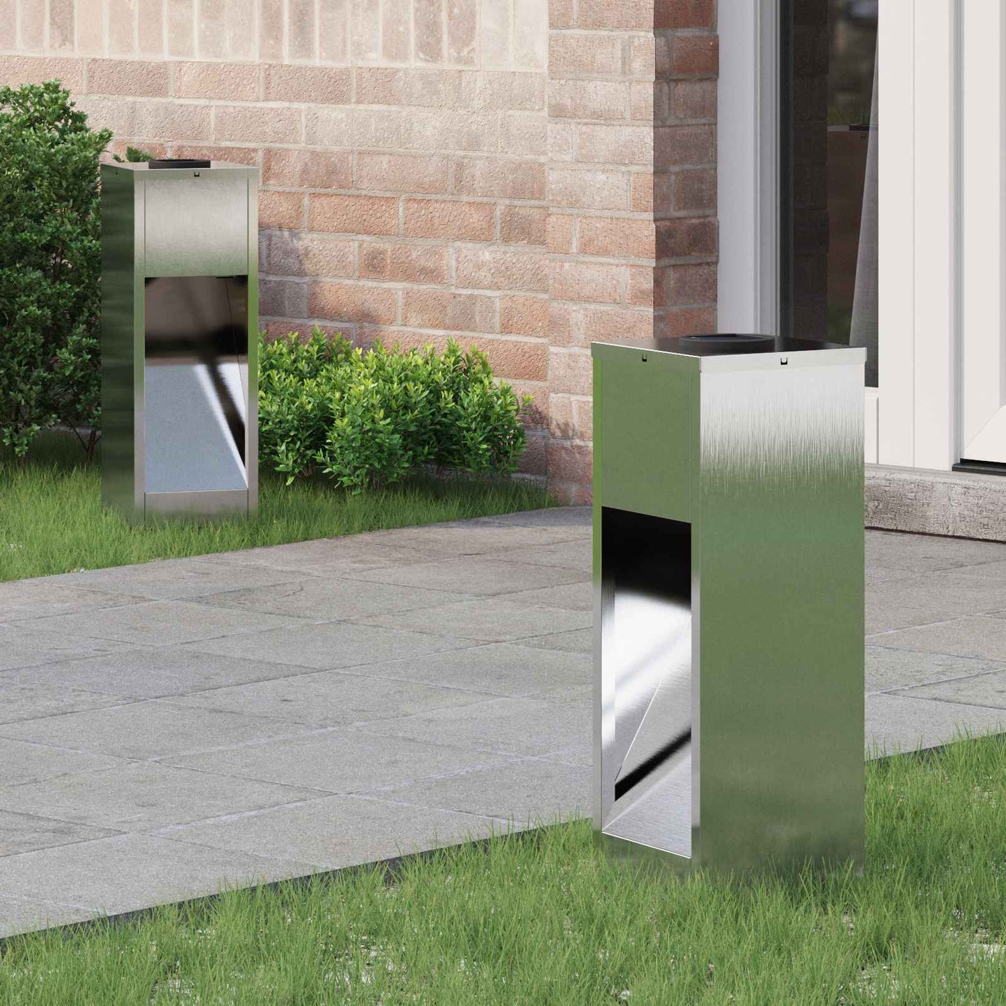 VidaXL illuminazione solare a LED per percorsi 2 pezzi in acciaio inossidabile argento