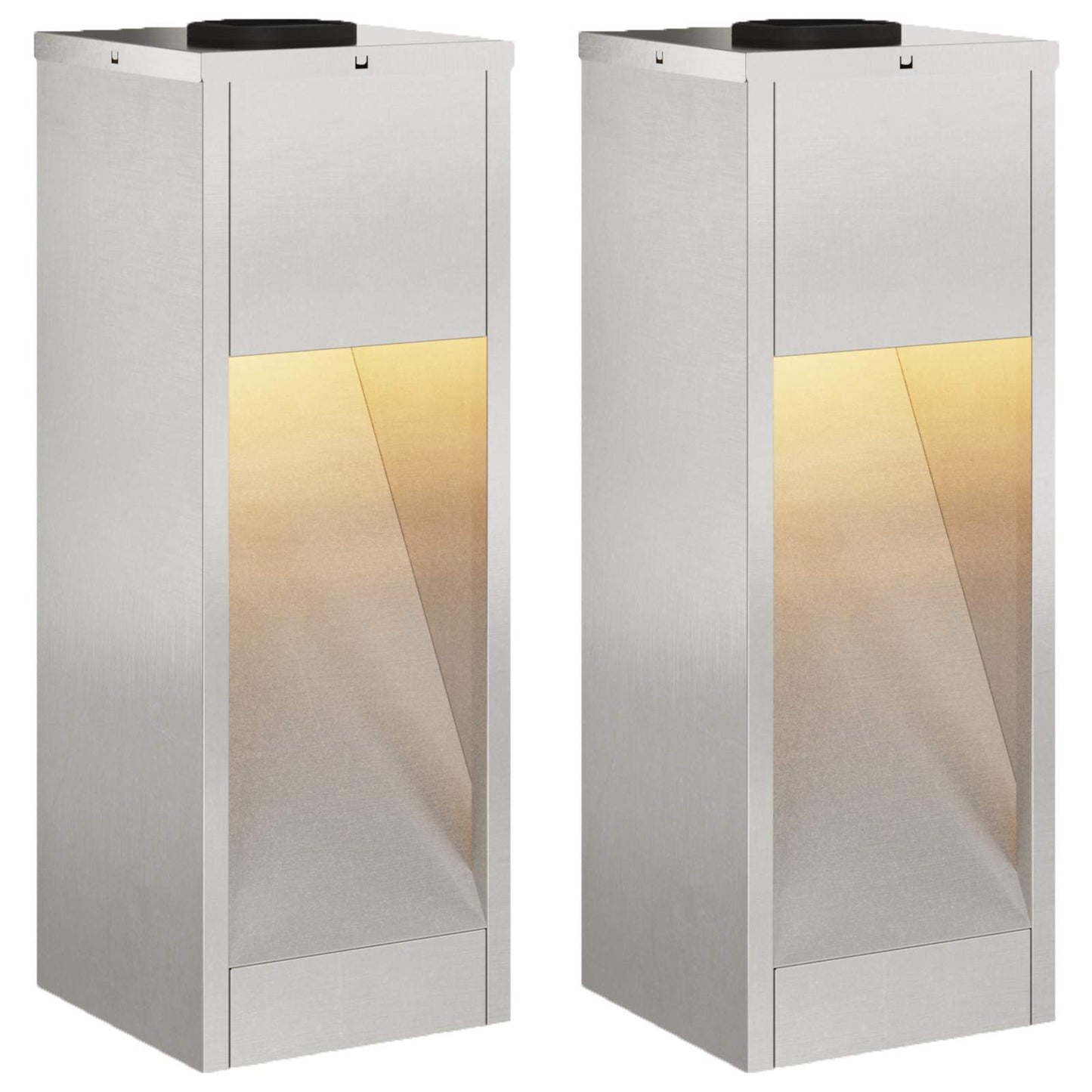 VidaXL illuminazione solare a LED per percorsi 2 pezzi in acciaio inossidabile argento