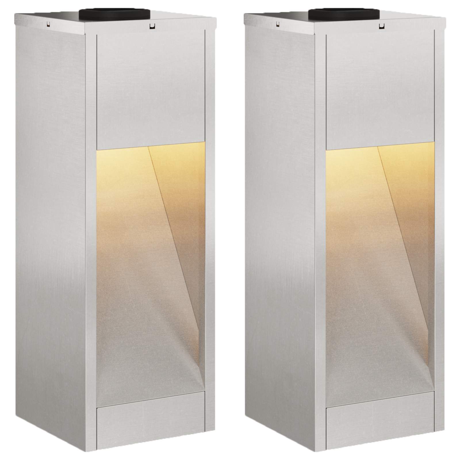 Vidaxl zonne led padverlichting 2 pcs zilver roestvrij staal