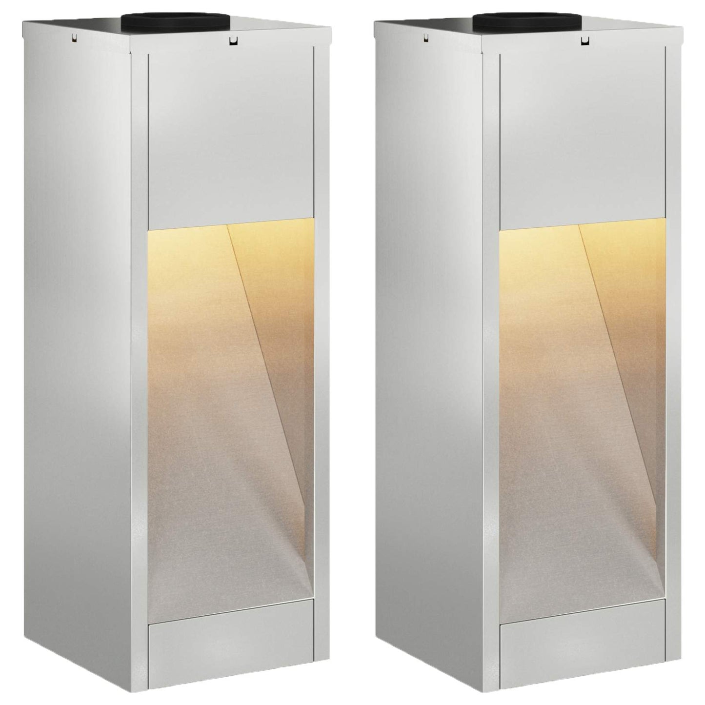 VidaXL illuminazione solare a LED per percorsi 2 pezzi argento zincato