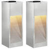VidaXL illuminazione solare a LED per percorsi 2 pezzi argento zincato