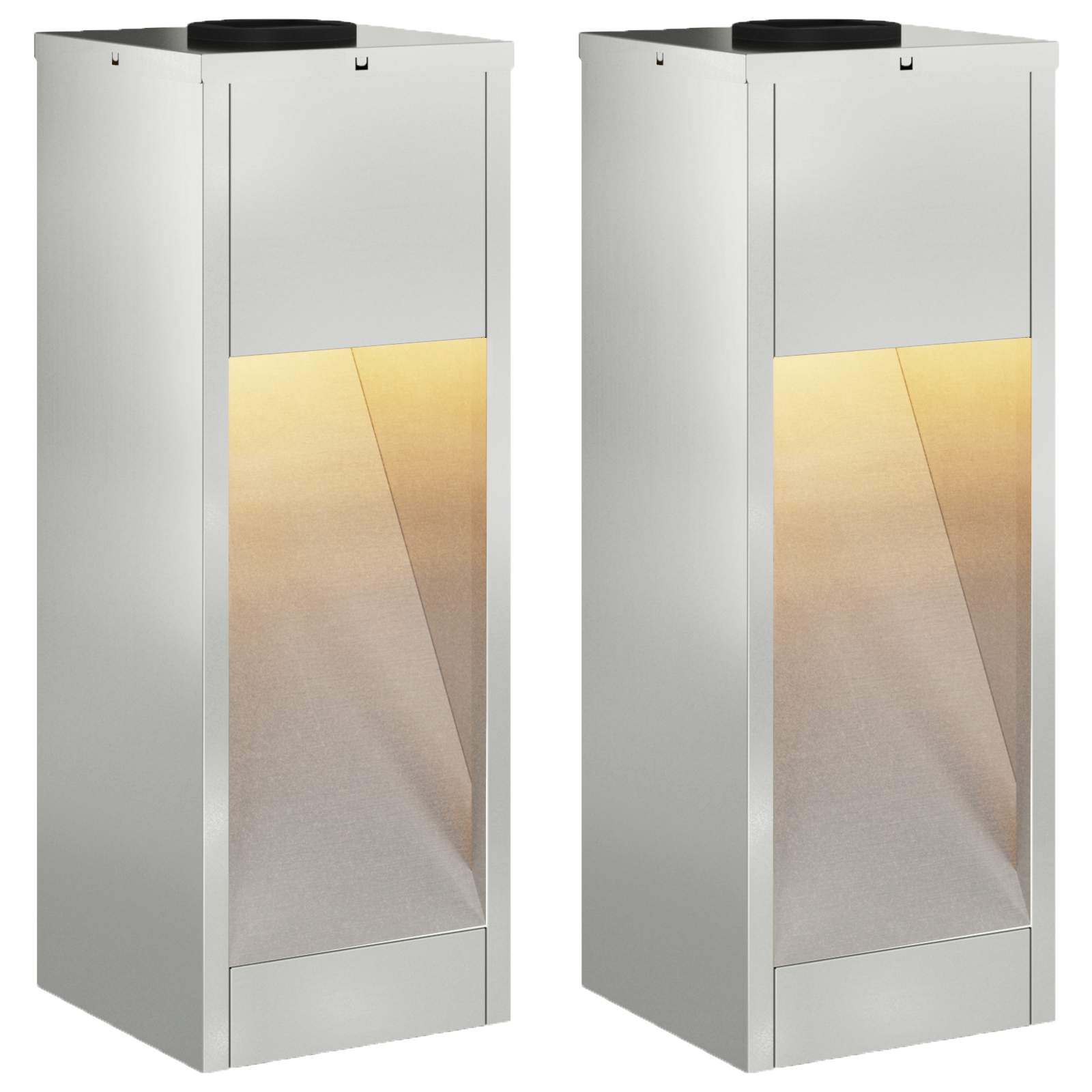 VidaXL illuminazione solare a LED per percorsi 2 pezzi argento zincato