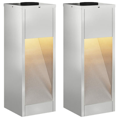 Vidaxl zonne led padverlichting 2 pcs zilver gegalvaniseerd
