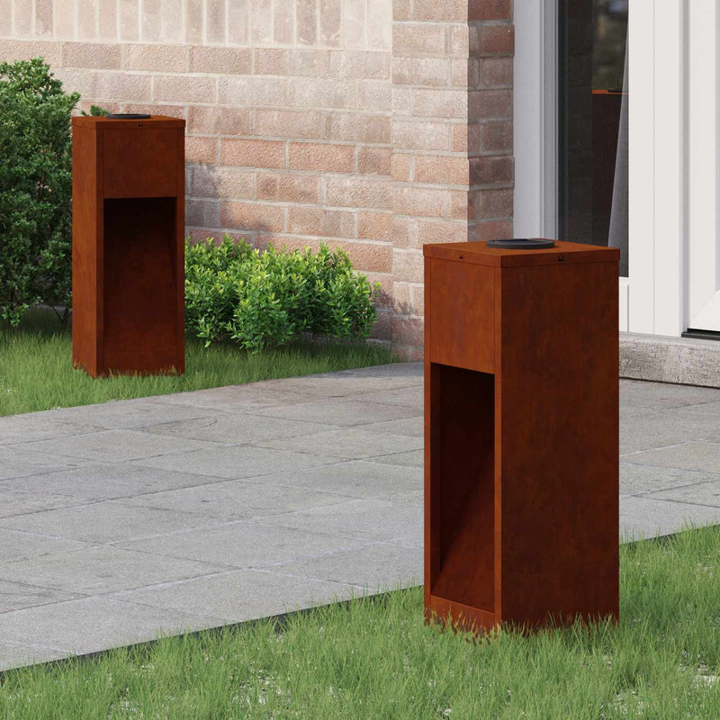 Vidaxl illuminazione solare a LED per percorsi 2 pezzi in acciaio corten bronzo