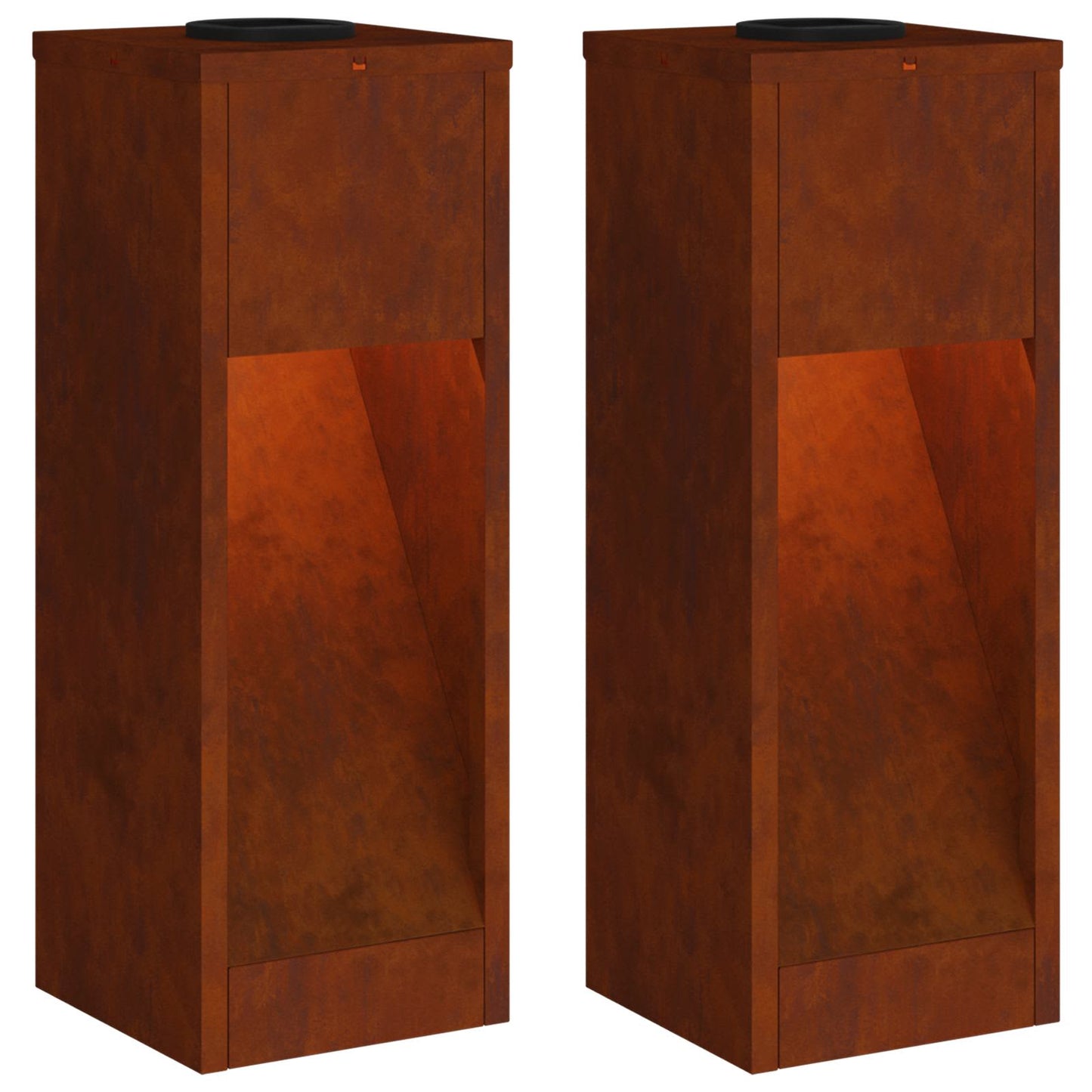 Vidaxl zonne led padverlichting 2 pcs brons cortenstaal