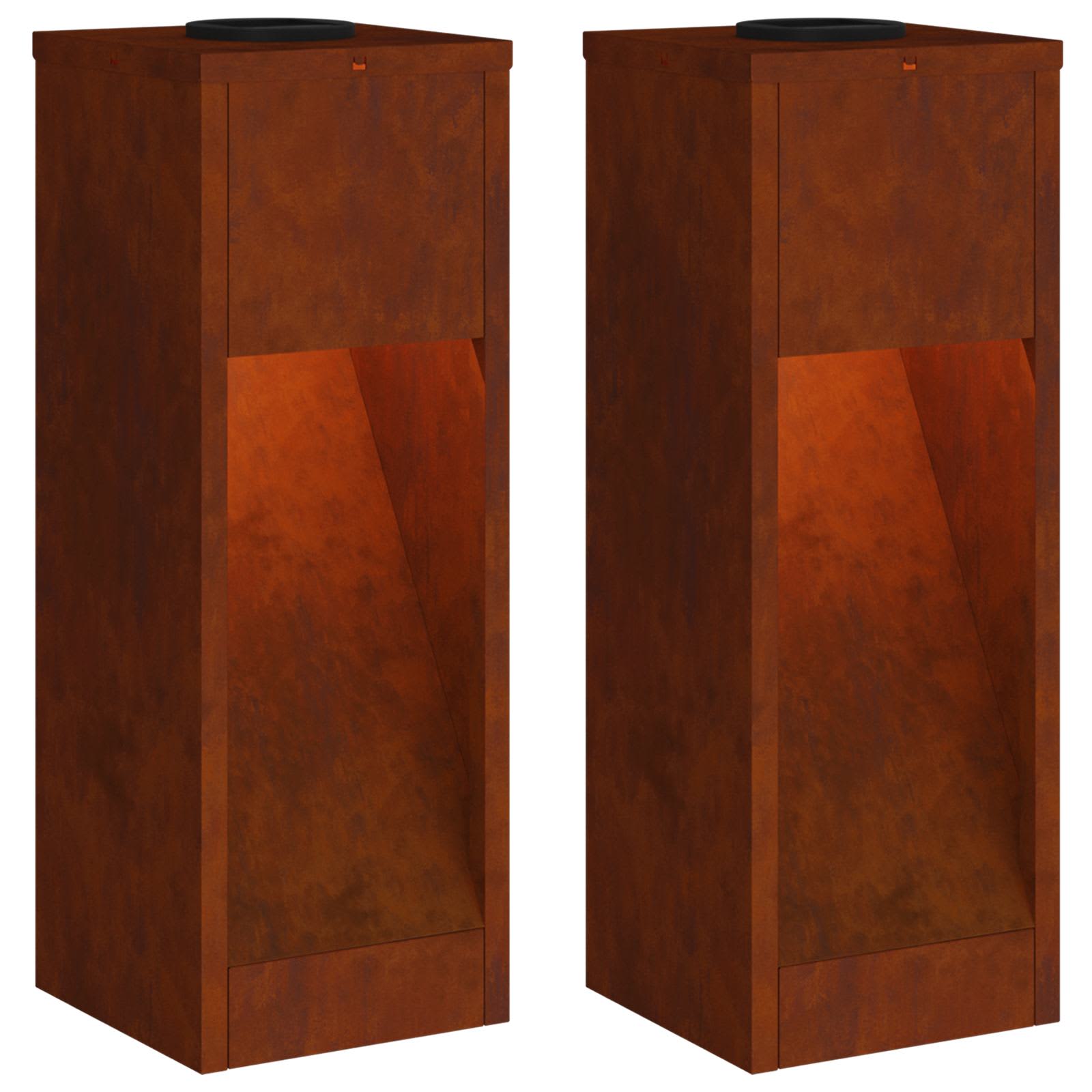 Vidaxl illuminazione solare a LED per percorsi 2 pezzi in acciaio corten bronzo