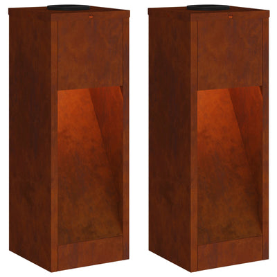 Vidaxl zonne led padverlichting 2 pcs brons cortenstaal