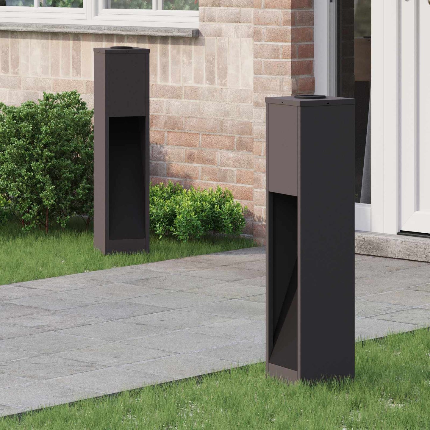 Vidaxxl iluminación solar LED para caminos 2 piezas acero laminado en frío negro
