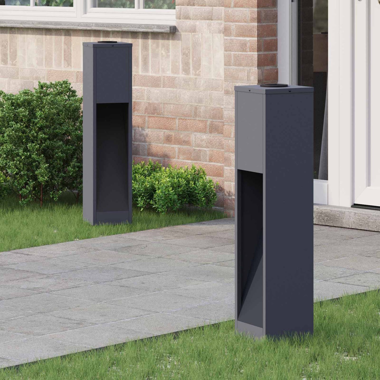 Vidaxl iluminación solar LED para caminos 2 piezas acero laminado en frío antracita