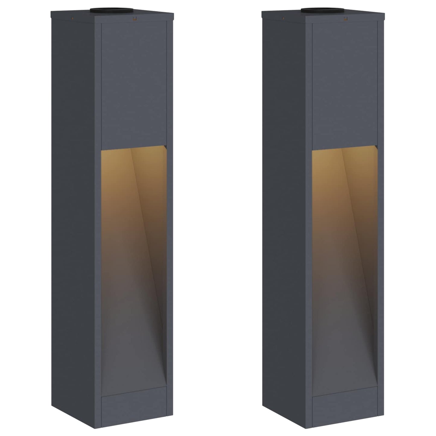 Vidaxl iluminación solar LED para caminos 2 piezas acero laminado en frío antracita