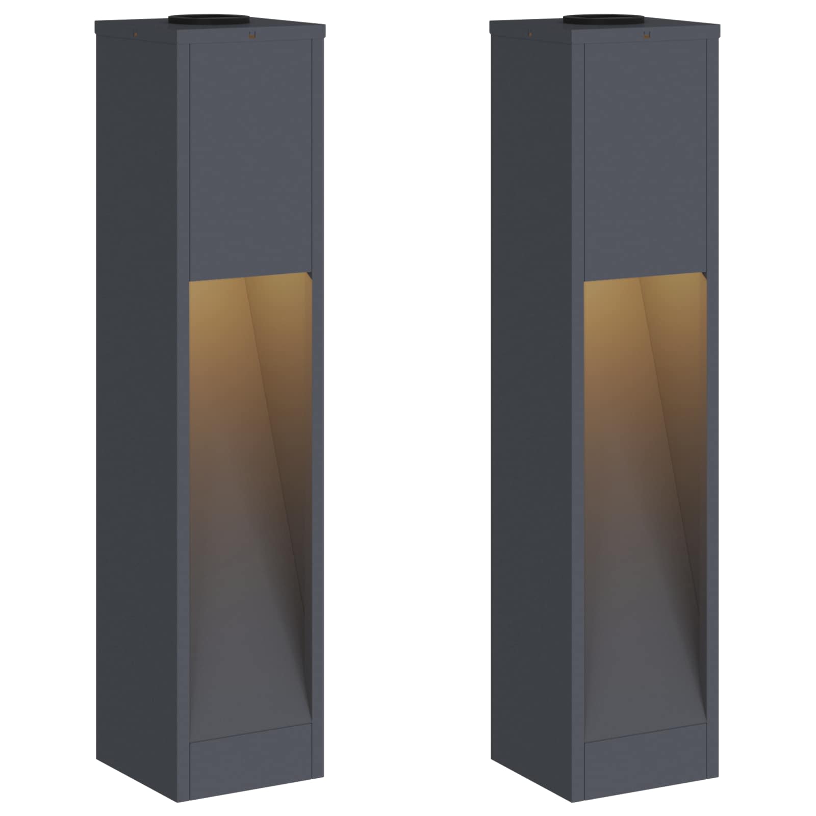 Vidaxl zonne led padverlichting 2 pcs antraciet koudgewalst staal