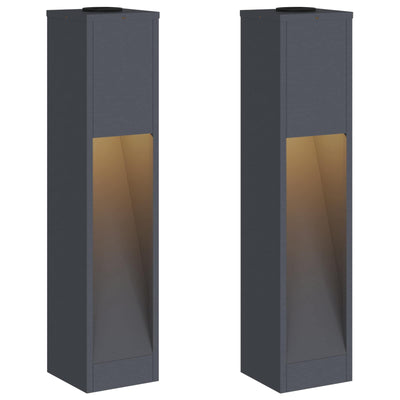 Vidaxl zonne led padverlichting 2 pcs antraciet koudgewalst staal