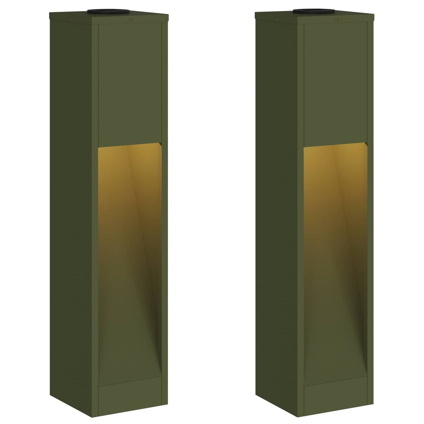 Vidaxxl illuminazione stradale a LED solare 2 pezzi in acciaio laminato a freddo verde oliva