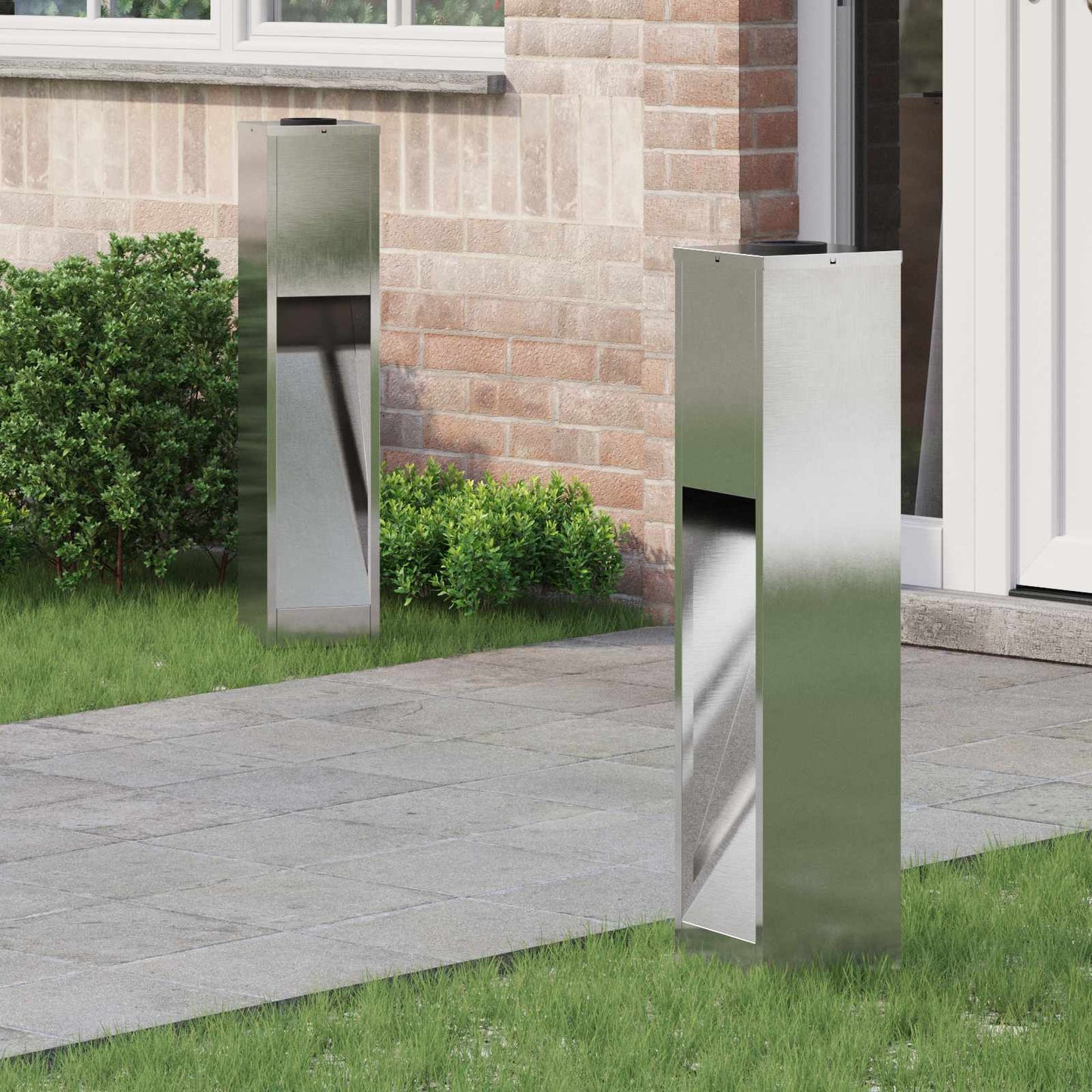 VidaXL illuminazione solare a LED per percorsi 2 pezzi in acciaio inossidabile argento