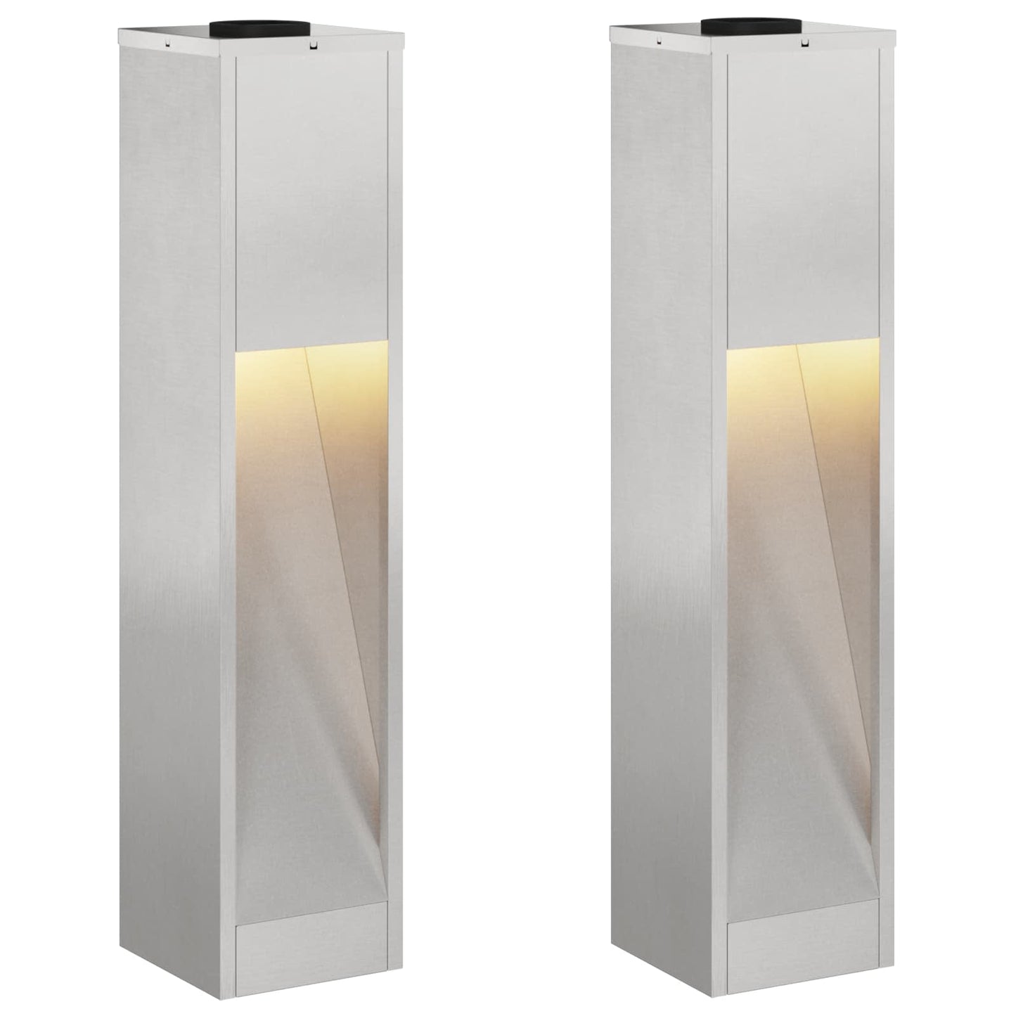 VidaXL illuminazione solare a LED per percorsi 2 pezzi in acciaio inossidabile argento