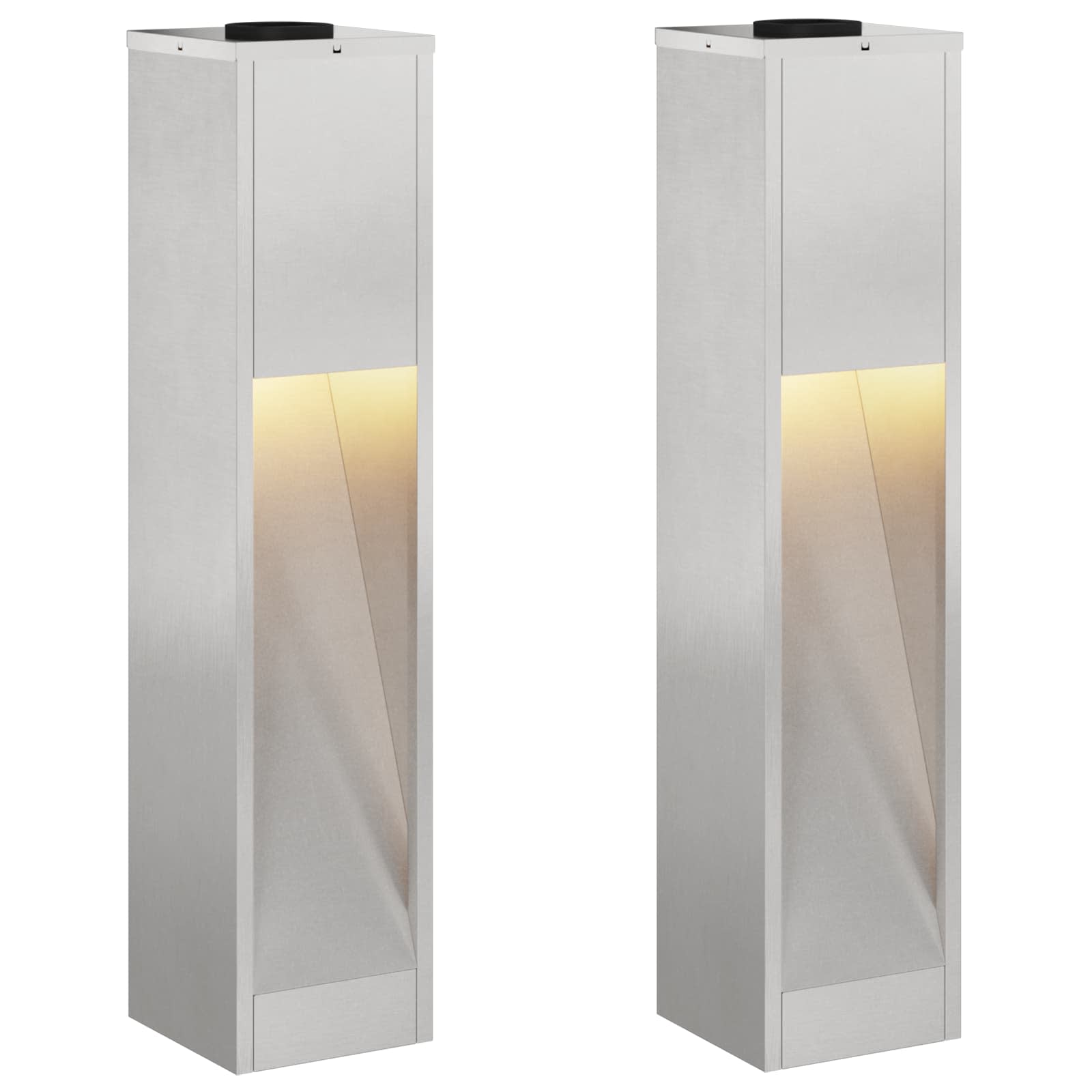 VidaXL illuminazione solare a LED per percorsi 2 pezzi in acciaio inossidabile argento