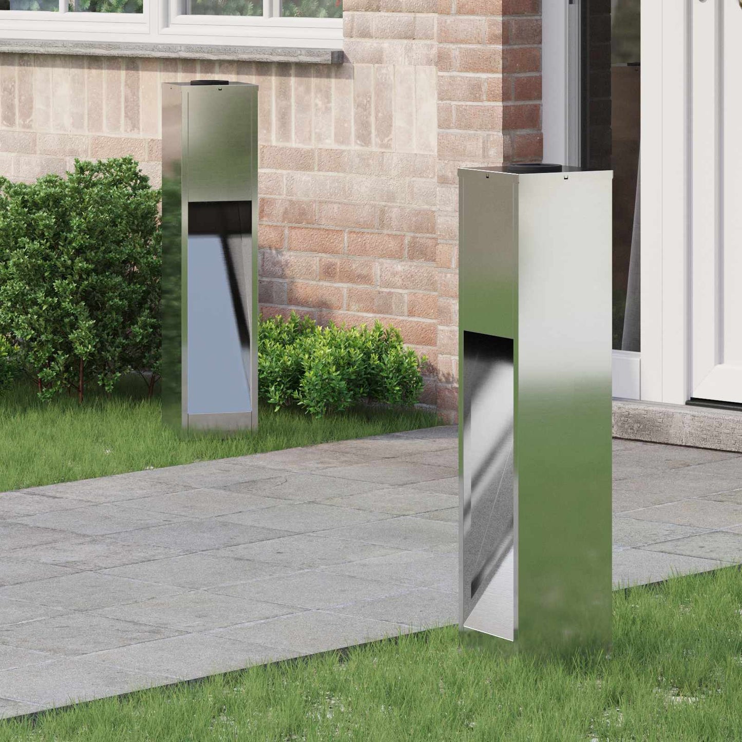 VidaXL iluminación solar LED para caminos 2 piezas plateada galvanizada