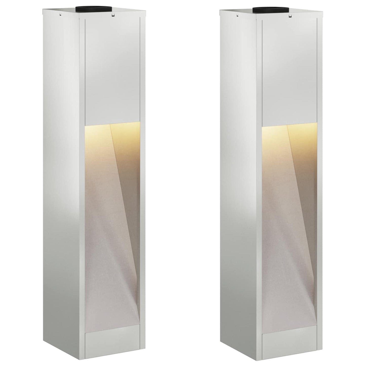 VidaXL iluminación solar LED para caminos 2 piezas plateada galvanizada