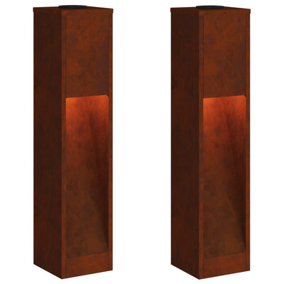 Vidaxl zonne led padverlichting 2 pcs brons cortenstaal