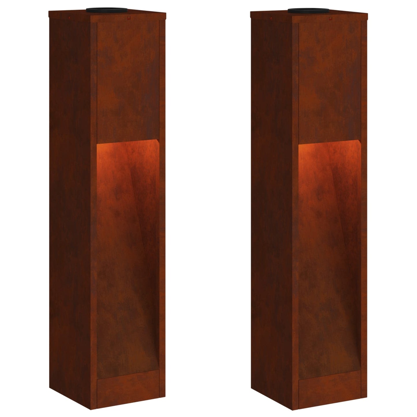 Vidaxl iluminación solar LED para caminos 2 piezas acero corten bronce