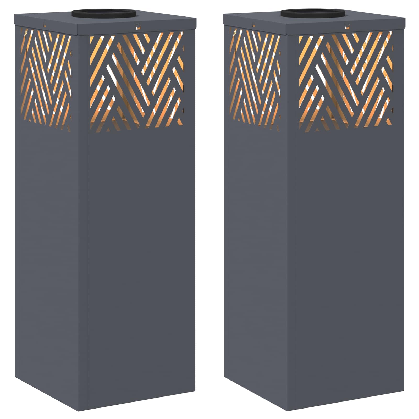 VidaXL lampione solare a led 2 pezzi in acciaio laminato a freddo antracite