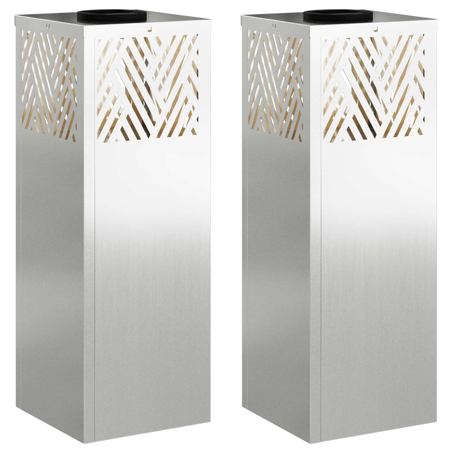 VidaXL lampione solare a led 2 pezzi argento zincato