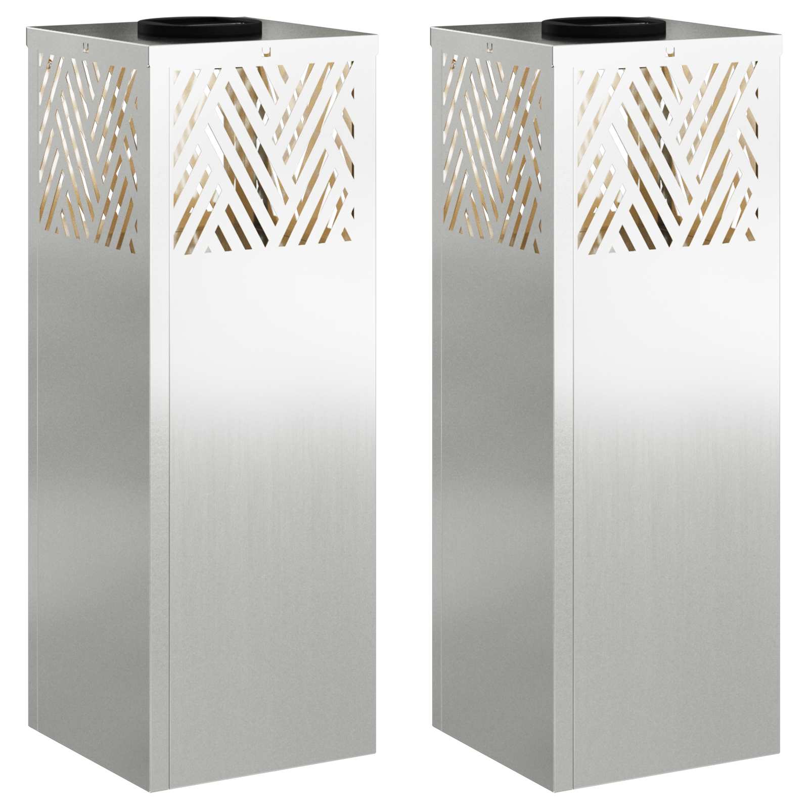 VidaXL lampione solare a led 2 pezzi argento zincato